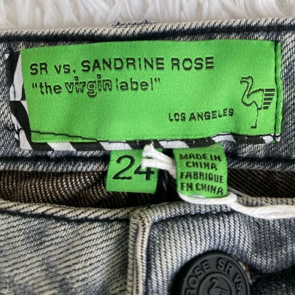 Free People Sandrine Rose The Virgin Label button up jeans silver grey size 24 - Picture 11 of 11